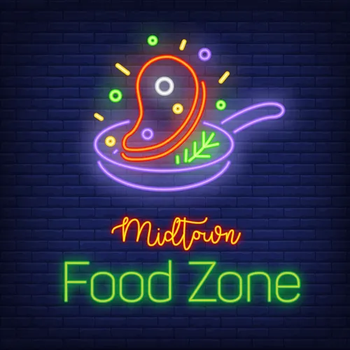 Midtown Food Zone Neon Sign - Custom Shot Glass Now