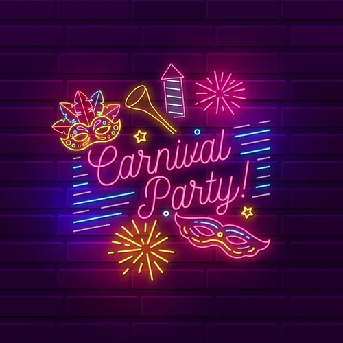 Carnival Party Neon Sign - Custom Shot Glass Now