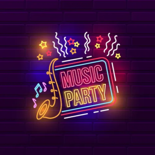 Music Party Neon Sign - Custom Shot Glass Now