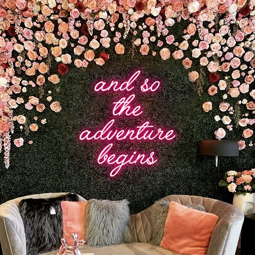 And So The Adventure Begins Neon Sign - Custom Shot Glass Now