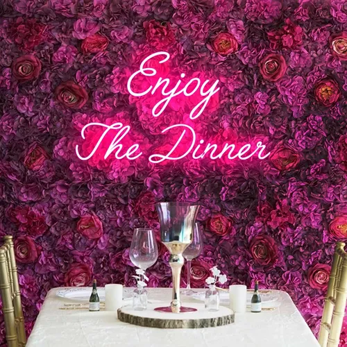 Enjoy The Dinner Neon Sign - Custom Shot Glass Now