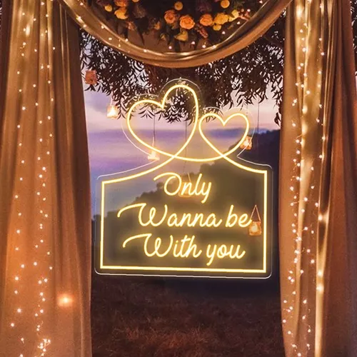 Only Wanna Be With You Neon Sign - Custom Shot Glass Now