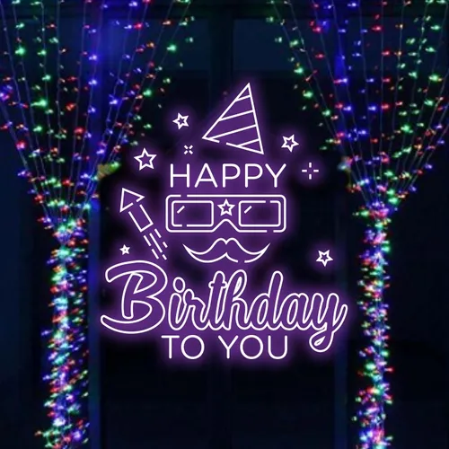 Happy Birthday Goggles  Neon Sign - Custom Shot Glass Now