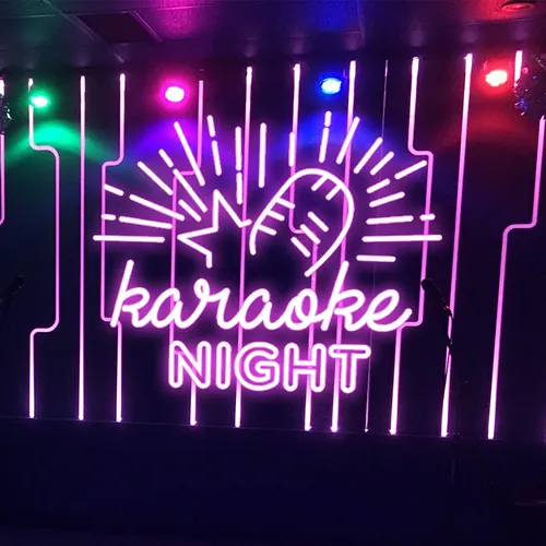 Karaoke Night Neon Sign - Custom Shot Glass Now