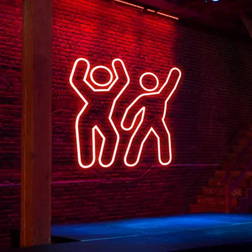 Dancing People Neon Sign - Custom Shot Glass Now