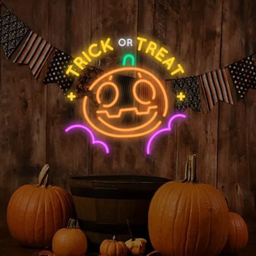 Trick or Treat Neon Sign - Custom Shot Glass Now