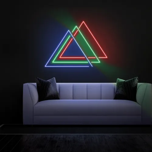 Triangles Neon Sign - Custom Shot Glass Now