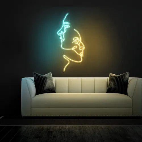 TWO FACE Graphic Neon Sign - Custom Shot Glass Now