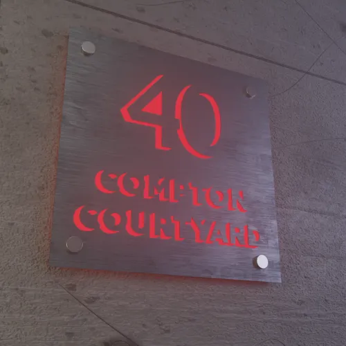 Laser Cutout Backlit Lightbox House Number - Custom Shot Glass Now