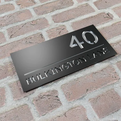 Engraved Metal House Number Sign - Custom Shot Glass Now