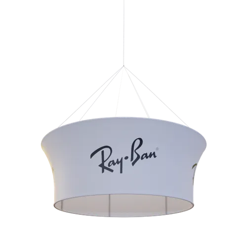 Custom Tapered Circle Personalized Trade Show Hanging Signs - Custom Shot Glass Now