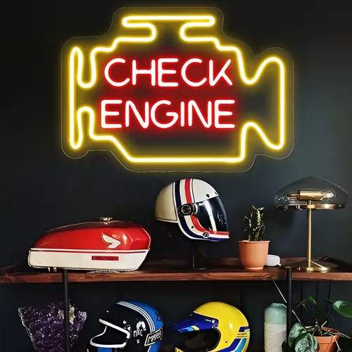 Check Engine Neon Sign - Custom Shot Glass Now
