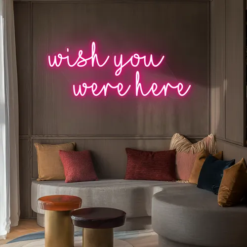 Wish You Were Here LED Neon Sign - Custom Shot Glass Now