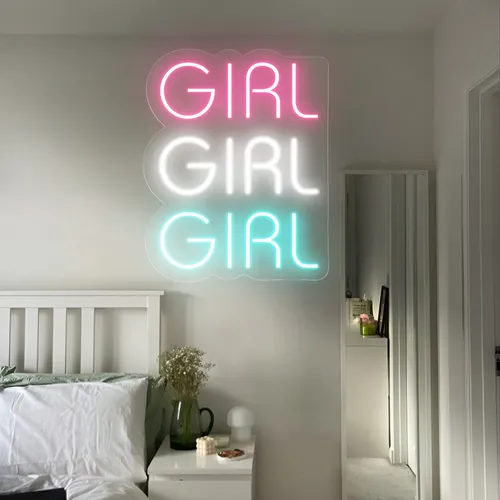Girls Girls Girls Neon Sign - Custom Shot Glass Now