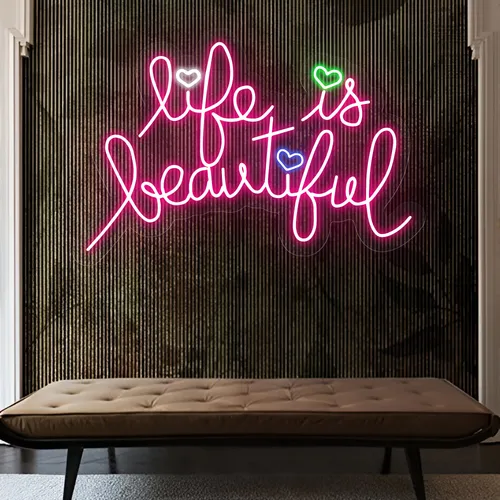 Life Is Beautiful Neon Sign - Custom Shot Glass Now