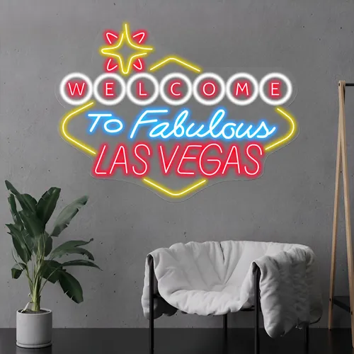 Welcome to Fabulous Las Vegas Neon Sign - Custom Shot Glass Now