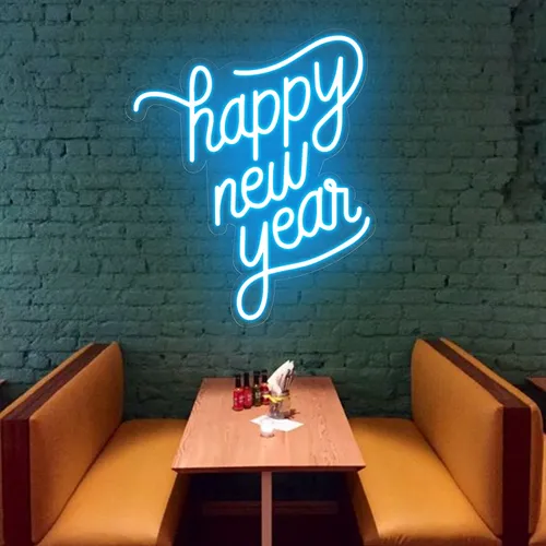 Happy New Year Neon Sign - Custom Shot Glass Now