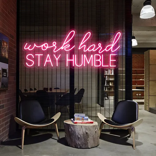 Work Hard Stay Humble Neon Sign - Custom Shot Glass Now