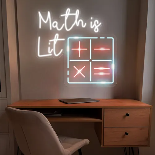 Math Is Lit Neon Sign - Custom Shot Glass Now