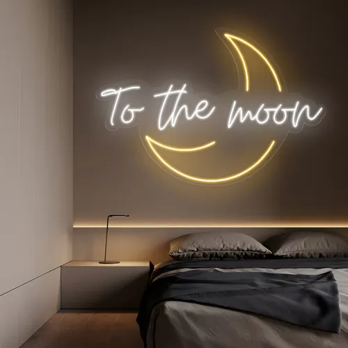 To The Moon Neon Sign - Custom Shot Glass Now