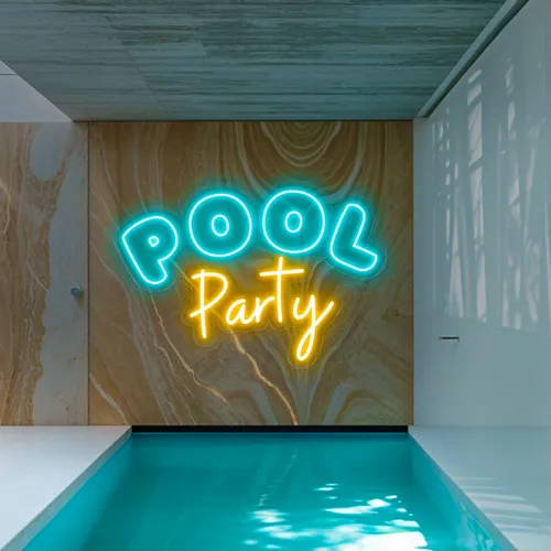Pool Party Large Neon Sign - Custom Shot Glass Now
