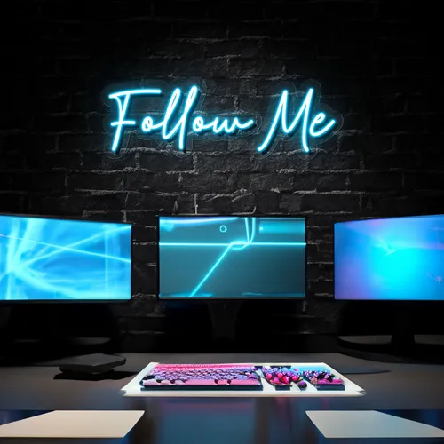 Follow Me Neon Sign - Custom Shot Glass Now
