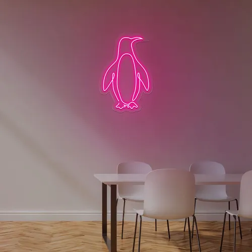Cute Penguin Neon Sign - Custom Shot Glass Now
