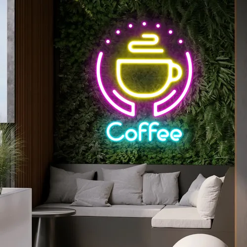 Captivating Coffee Neon Sign - Custom Shot Glass Now