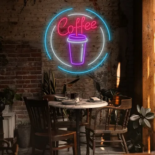 Custom Coffee Cup Neon Sign - Custom Shot Glass Now