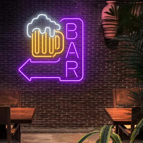 Beer Jug Bar Neon Sign - Custom Shot Glass Now