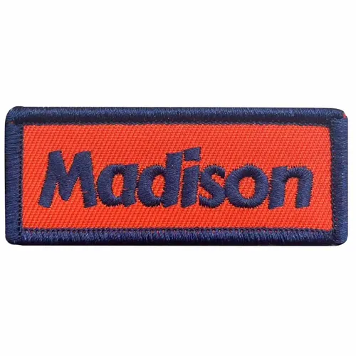 Navy and Orange Madison Name Patch - Custom Shot Glass Now