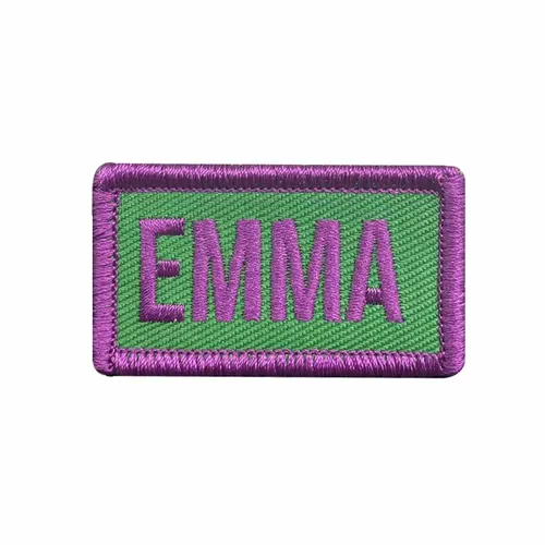 Purple and Green Emma Name Patch - Custom Shot Glass Now