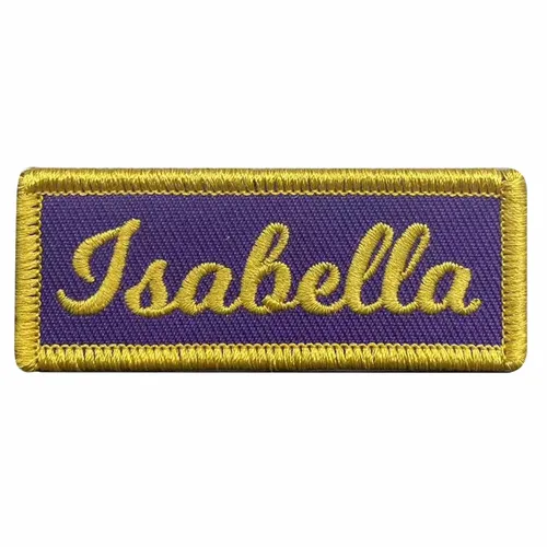 Yellow and Purple Isabella Name Patch - Custom Shot Glass Now