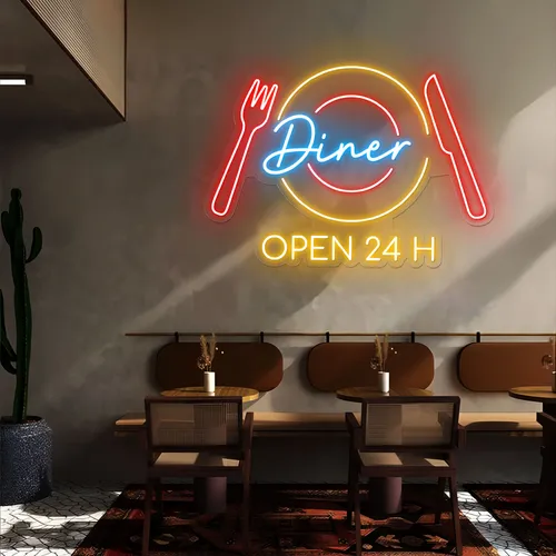 Neon Diner Sign - Custom Shot Glass Now