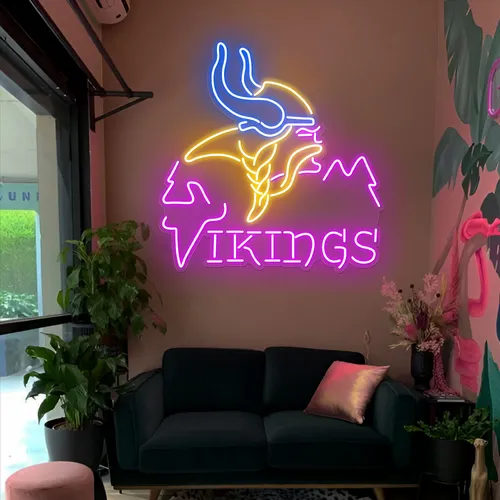 Vikings Neon Sign - Custom Shot Glass Now
