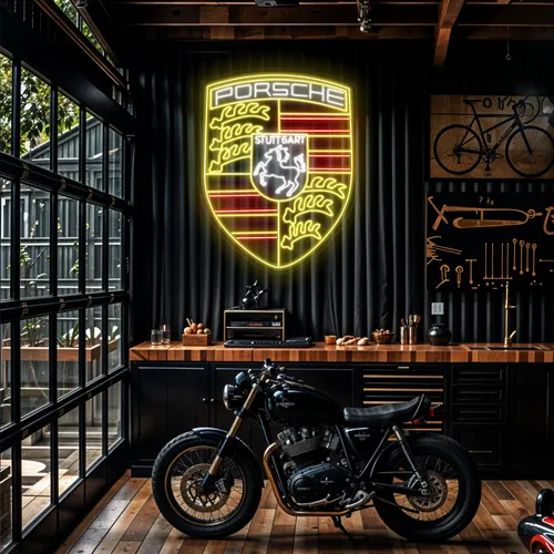 Porsche Neon Sign - Custom Shot Glass Now