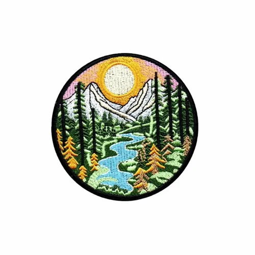 Coloful Mountain Valley Patch - Custom Shot Glass Now