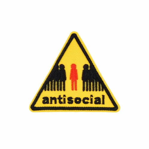 Yellow and Black Antisocial Patch - Custom Shot Glass Now
