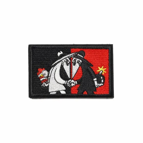 Black and Red White Hat vs Black Hat Patch - Custom Shot Glass Now