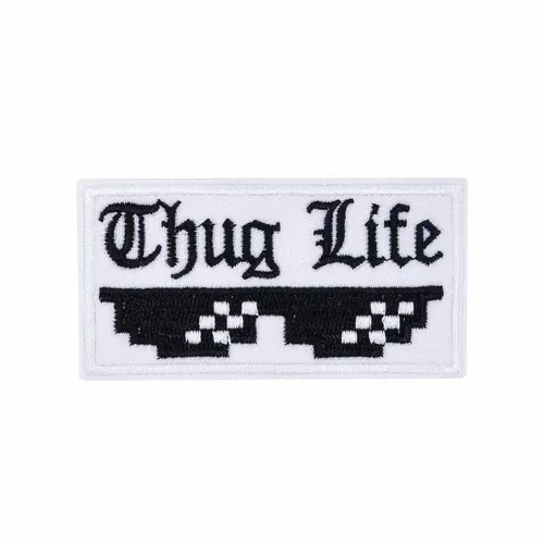 Black and White Thug Life Patch - Custom Shot Glass Now