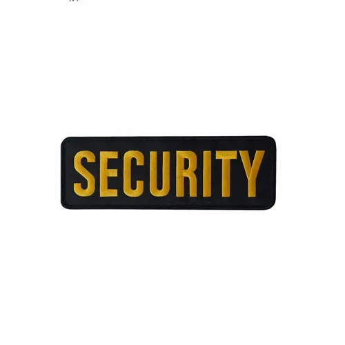 Black and Yellow Security Patch - Custom Shot Glass Now