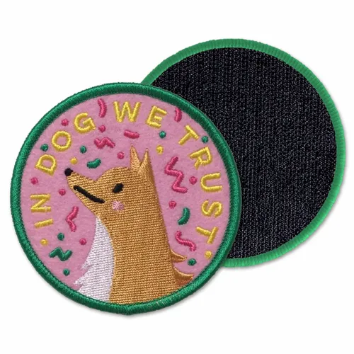 Round In Dog We Trust Velcro Patch - Custom Shot Glass Now