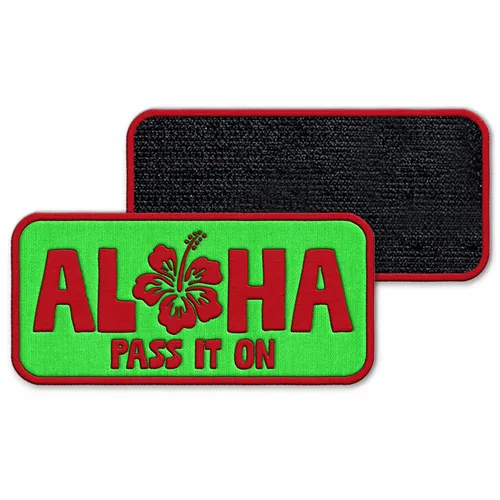 Rectangle Aloha Velcro Patch - Custom Shot Glass Now
