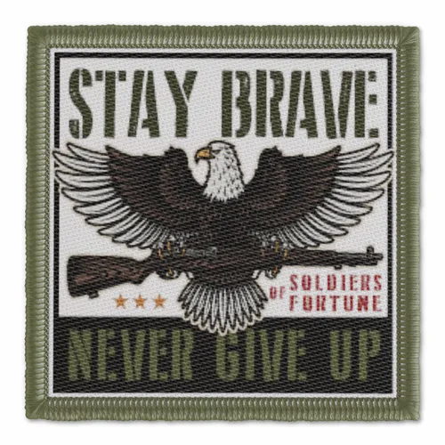 Stay Brave Never Give Up Military Patch - Custom Shot Glass Now