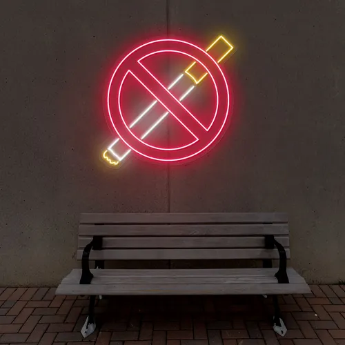 Strictly No Smoking Neon Sign - Custom Shot Glass Now