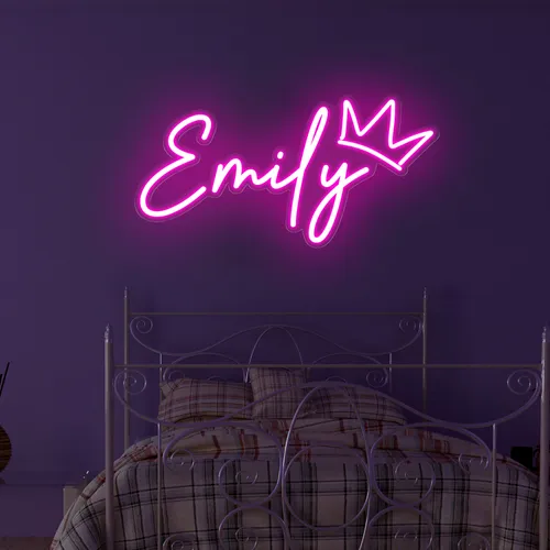 Emily Crown Neon Sign - Custom Shot Glass Now