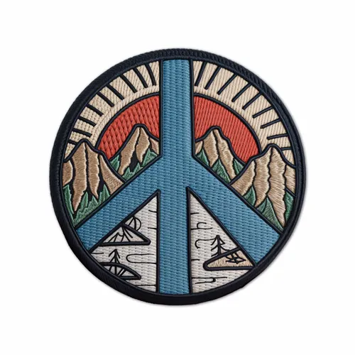 Round Natural Peace Iron On Patch - Custom Shot Glass Now