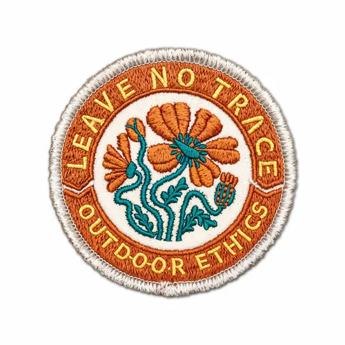 Round Leave No Trace Iron On Patch - Custom Shot Glass Now