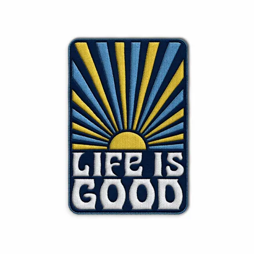 Rectangle Life is Good Iron On Patch - Custom Shot Glass Now