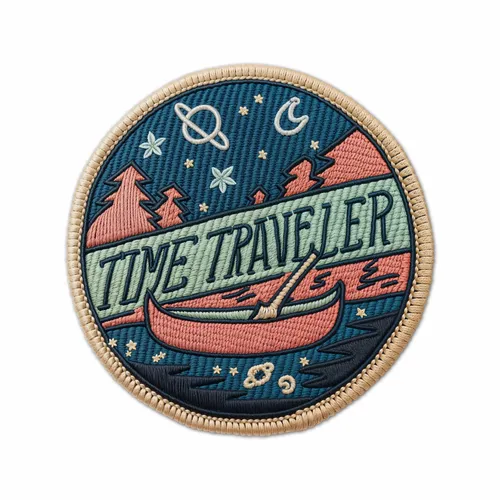 Round Time Traveler Iron On Patch - Custom Shot Glass Now